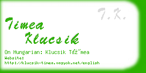 timea klucsik business card